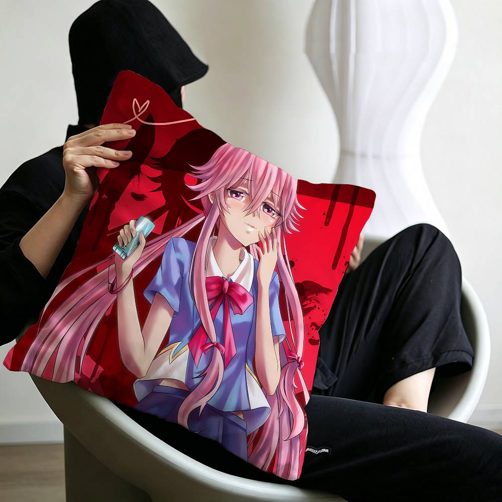 Anime F_Future D_Diary Pillow Cushion Cover Pillowcase Living Room Sofa Home Decor Customized