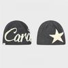 Simple Acrylic Knit Beanies Star Print Stretchable Fit Cap For Men Women Winter Outdoor Sports Warm Unisex
