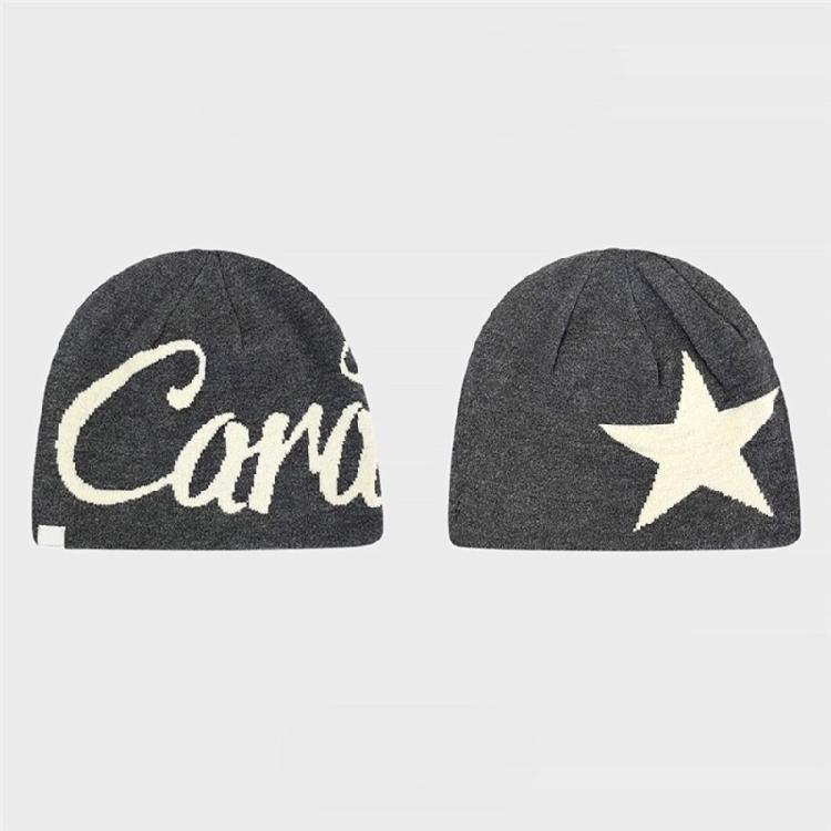 Simple Acrylic Knit Beanies Star Print Stretchable Fit Cap For Men Women Winter Outdoor Sports Warm Unisex