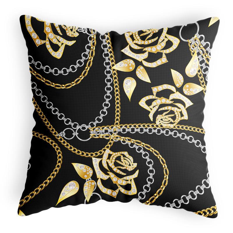 Kissenbezug Polyester Leinen Satin Satin Wohnstil Kissenbezug Auto Rückenlehne Kissenbezug Sofa