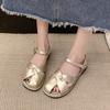 Korean version of fashion bag head sandals 2025 summer new soft-soled non-slip thick heel with skirt and outer sandals