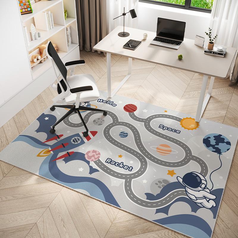 VIKAMA Modern Minimalist Study Room Carpet, Non-slip Bedroom Dressing Table Mat, Office Gaming Chair Mat, Home Decoration