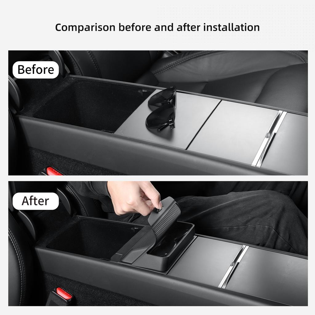 SMABEE for 2025 2026 Tesla Model Y Launch Juniper/ Model 3 2025 Car Glasses Tray Center Console Armrest Storage Box Organizer