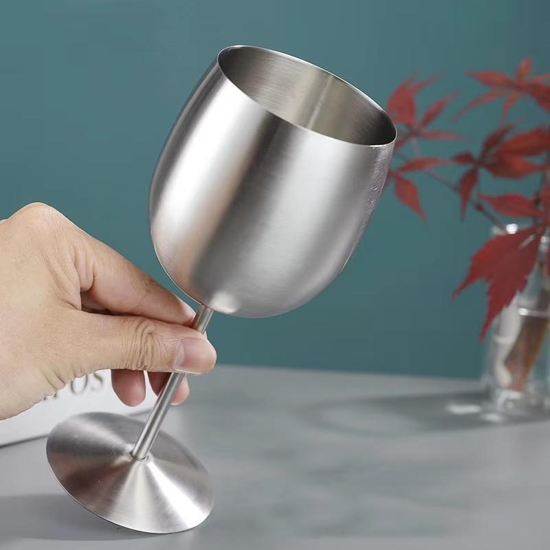 Stainless Steel Wine Glases Matte Polished Vodka Cup Juice Liquor Champagne Goblet 350ml Tumbler Party Wedding Mini Drinkware