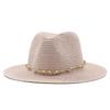 New chain jazz straw hat spring and summer men's and women's outdoor beach sun protection hat