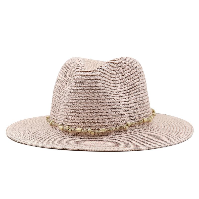 New chain jazz straw hat spring and summer men's and women's outdoor beach sun protection hat