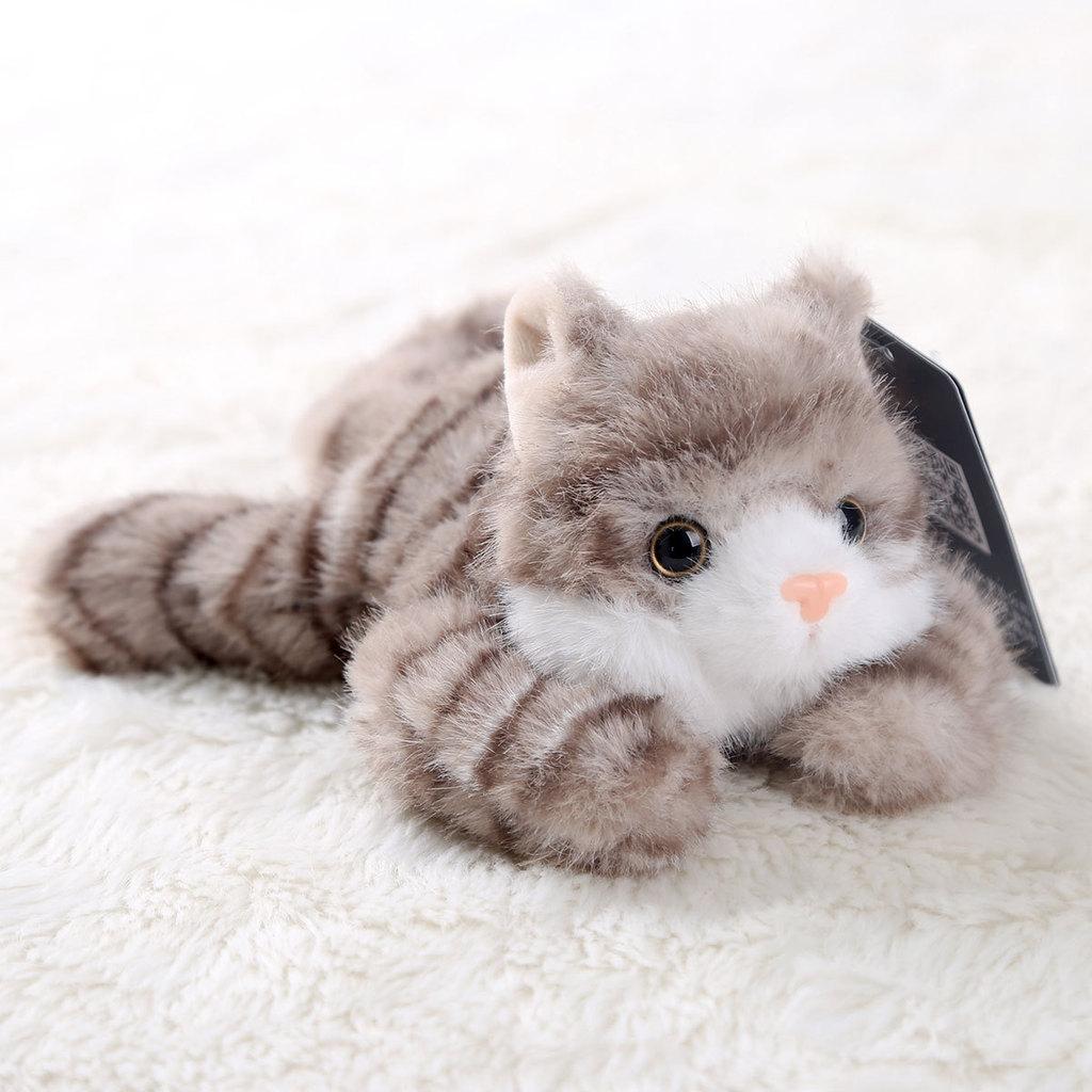 Cute Cartoon Striped Cat Crouching Plush Toy Doll For Kids And Giftgiving