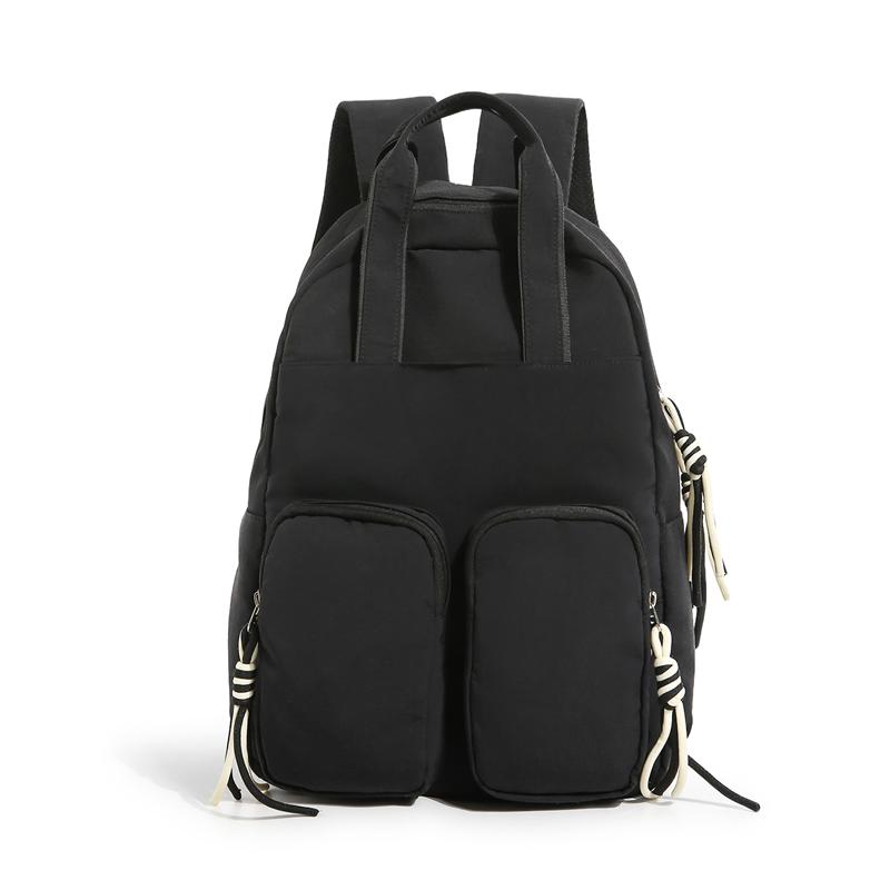 Solid Color Backpack Nylon Student Schoolbag Lightweight Large Capacity Travel Backpack