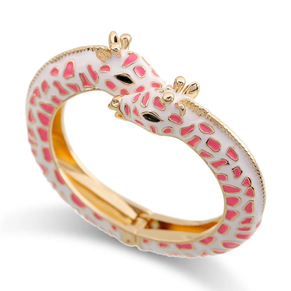

New Alloy Giraffe Pattern Bracelet Adjustable Open Colorful Enamel Cuff Bracelet Jewelry Gifts Animal Statement Bangle Women
