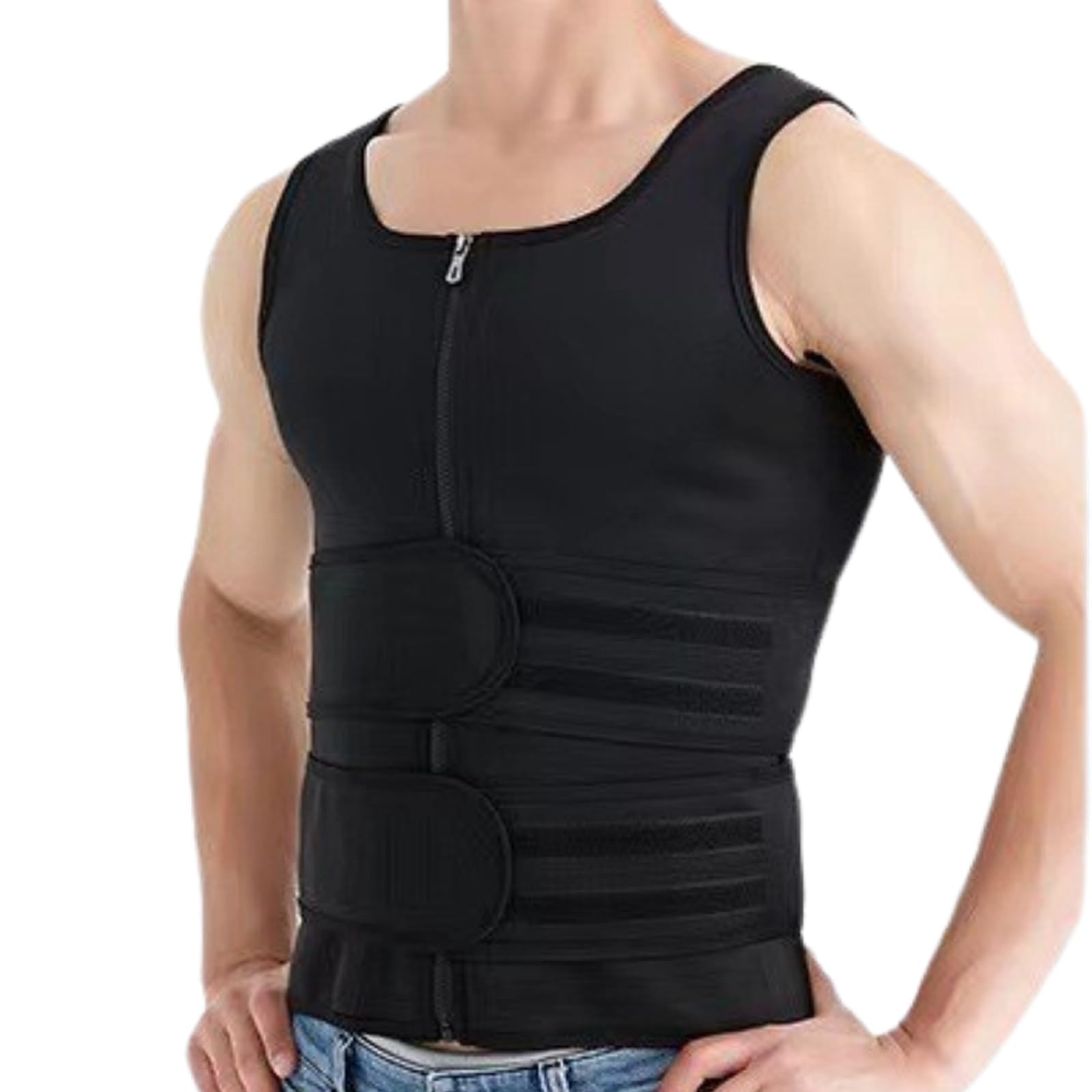 

Tochi Wish Sauna Suit, Muscle Training Wear, Corset, Tank Top, Sportswear, Abdominal Training Belt, Sauna Vest, Compression, Black, Size 2XL