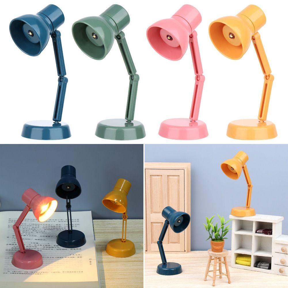 360° Rotating LED Lamp Doll Accessories Mini Reading Lighting Toy Furniture Dollhouse Table Light