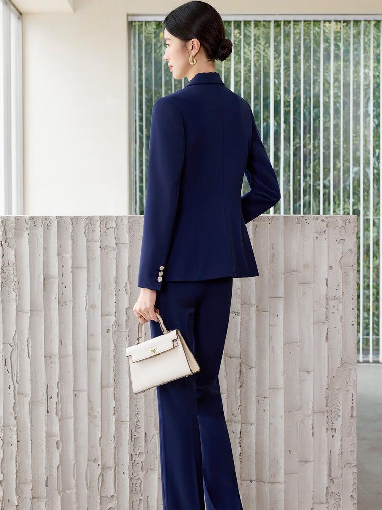 Women's Professional Suit Set: Formal Workwear for Spring and Autumn - High-End Pantsuit for Hotel Sales Managers