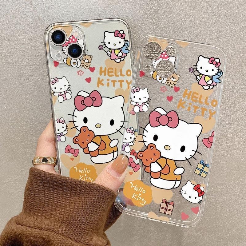 HelloKitty transparent and simple Apple 16ProMax unique good-looking iPhone15 Pro girl feeling super hot