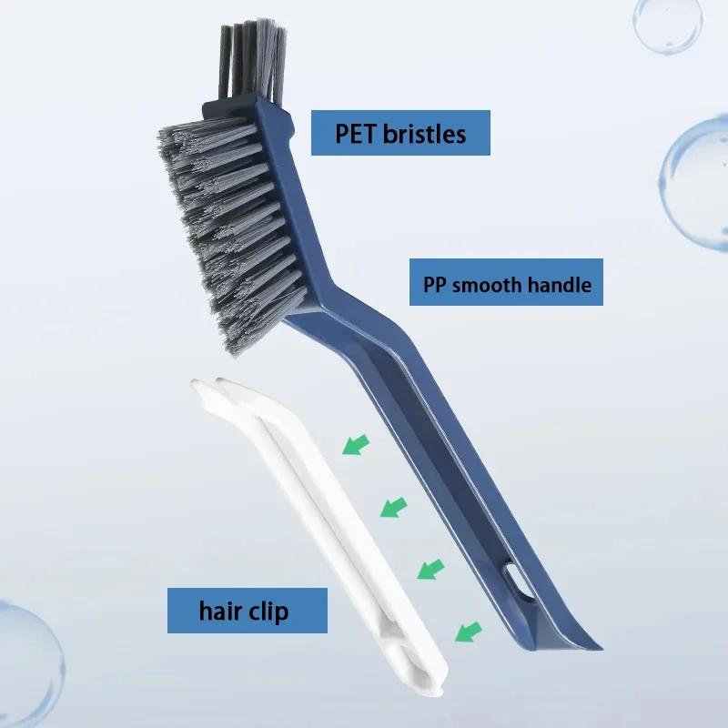 1PC Effective Cleaning Brush for Corners and Gaps - 2-in-1 Multipurpose Bathroom and Floor Tiles Cleaning Brush