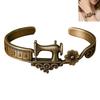 Sewing Machine Theme Bracelet For Craft Lovers Adjustable Vintage Design With Measuring Scale