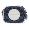 New Dempsey Jacquard Fabric With Leather Camera Bag Shoulder Bag Crossbody Bag Small Size Women's Denim Blue C4583-IMDEI
