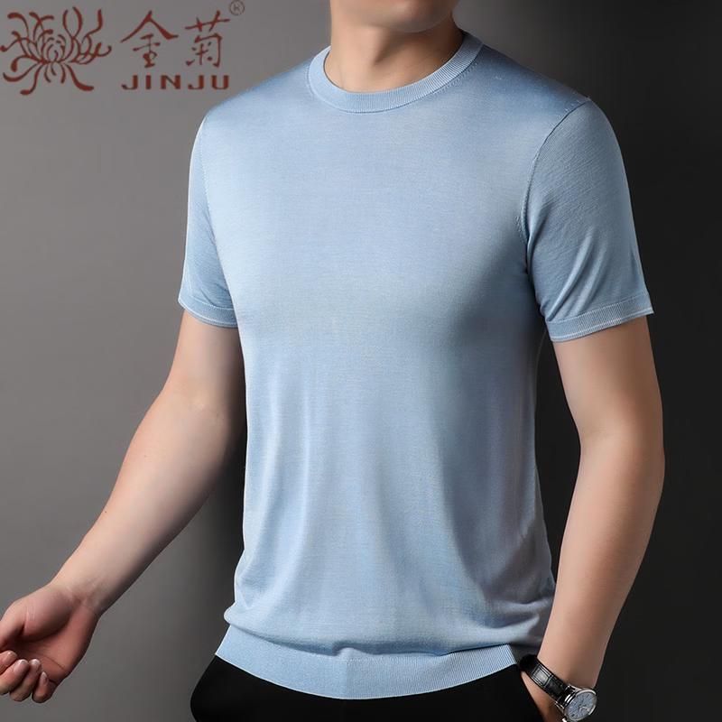 Men's 100% Mulberry Silk Knit Short Sleeve T-Shirt
