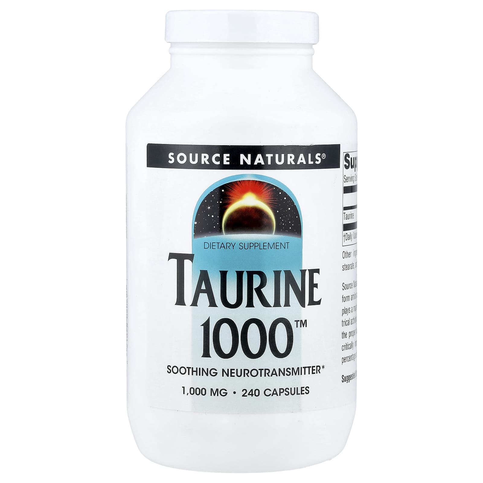 

Taurine, 1,000Mg, 240 Capsules