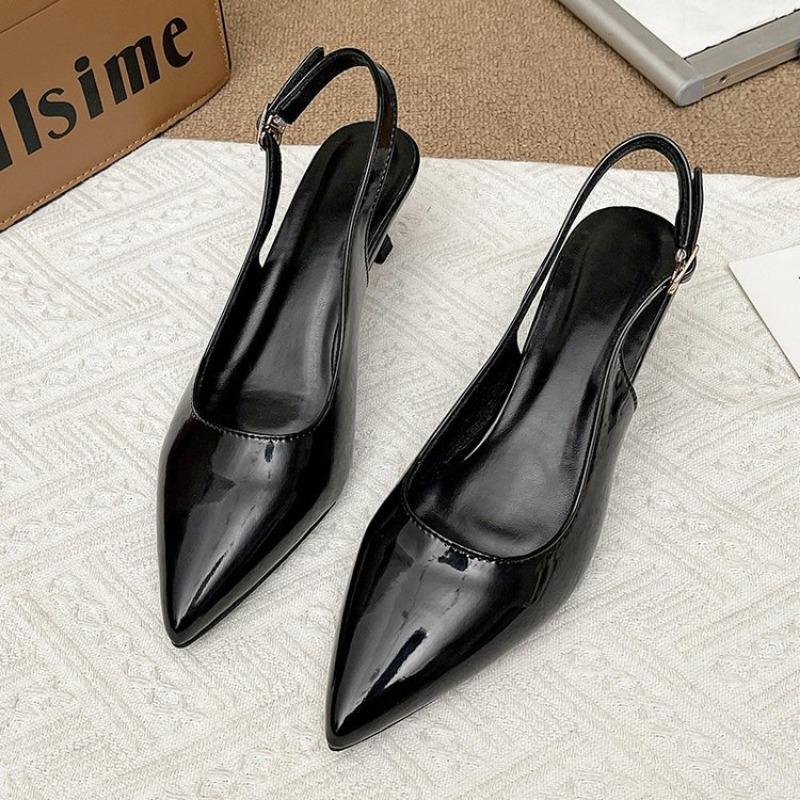 

Size 42 pointed high heels sexy buckle stiletto sandals new bag head fashion single shoes women 35 чёрный
