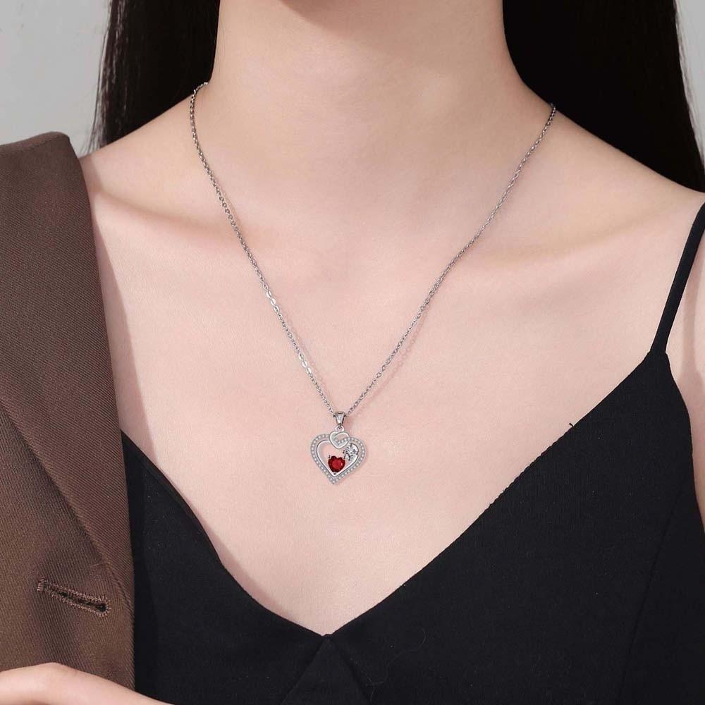 Rhinestone Heart Rose Necklace Neck Accessories Valentine's Day Clavicle Chain For Girlfriend