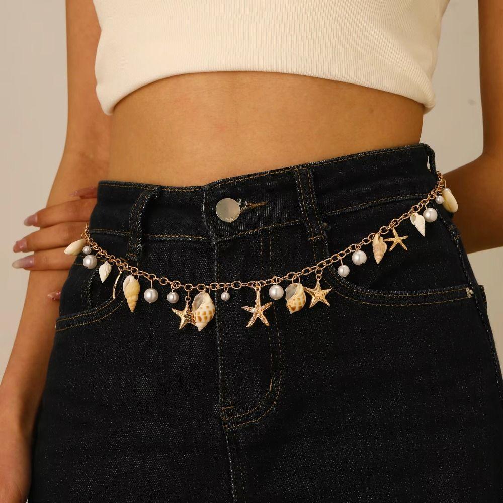 Body Jewelry Women's shell Bracelet Necklace Shell Body Chain Jewelry  Photo Props