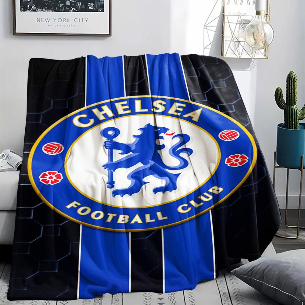 1Pc Chelsea FC Print Flannel Blanket High Quality Warm Comfortable Cover for All Seasons Perfect for Gifts Home Decor