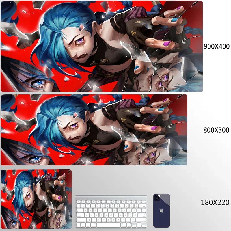 Jinx Anime Mouse Pad Pc Accessories Desk Protector Keyboard Mat NonSlip Deskmat Gamer Kawaii Cute Mouse Pads Gaming Mousepad