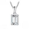JewelryPalace Moissanite D Color 1ct Emerald Cut 925 Sterling Silver Pendant Necklace for Woman No Chain Yellow Rose Gold Plated