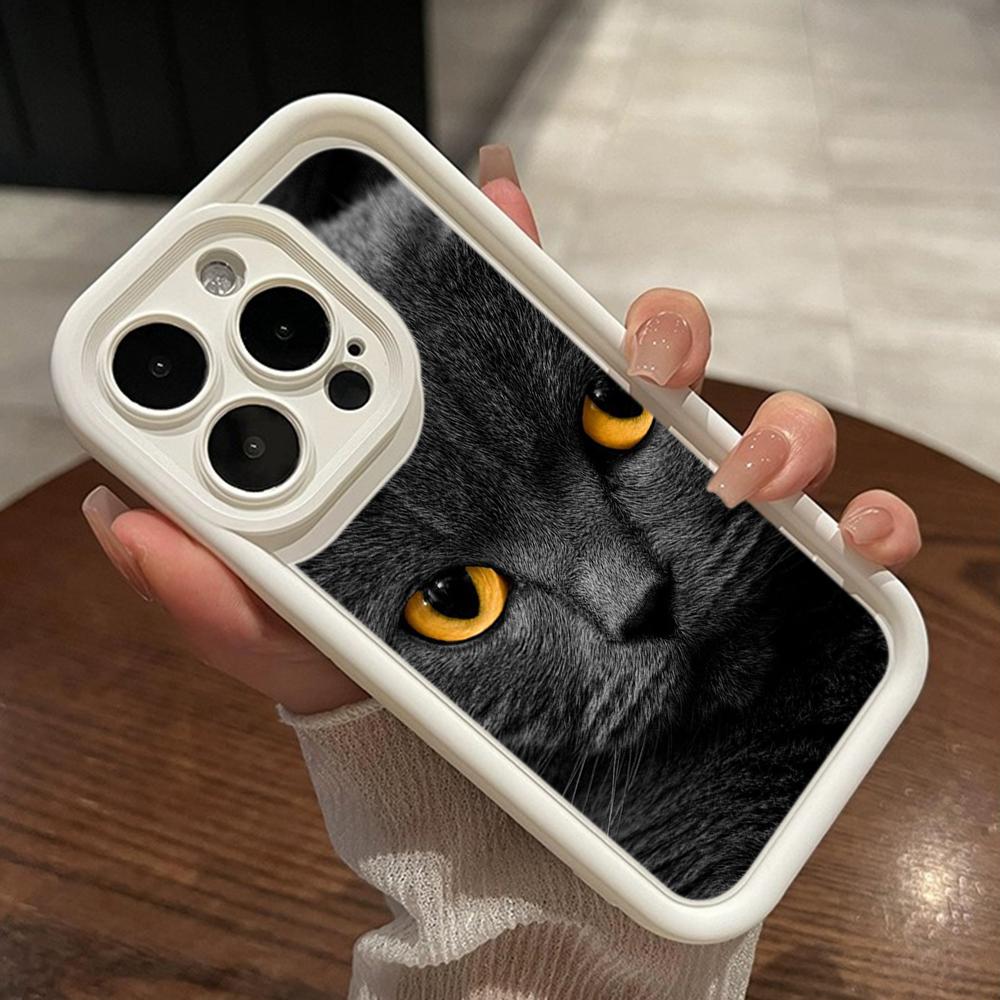 LZ3 Black Cat Green Eyes Silicone Phone Case for Xiaomi 11 Lite 5G 14T Redmi 14C 13C A3 Note 12 11 9 10 13 Pro Plus Shockproof Back Cover