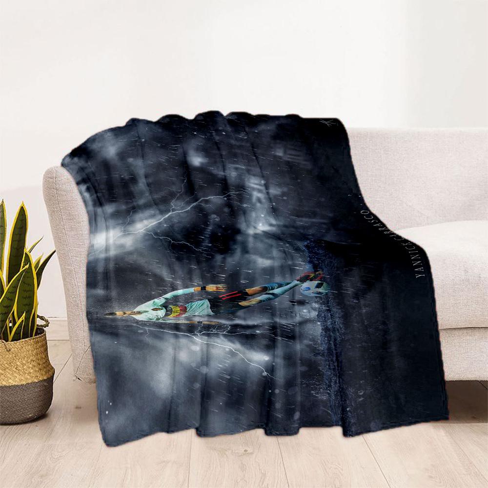Goalkeeper Saves Ball. Blanket Durable Comfort Perfect for Livingroom Seaside Bed All-Season Use Playful Design Gifts For Family Or Friends