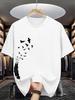 Unisexs 100 Pure Cotton Summer Casual Loose Fashion Bird Creative Pattern Printed Round Neck TShirt Versatile Top