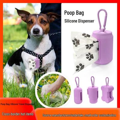 Silicone Portable Dog Poop Bag Dispenser & Car Trash Storage Box