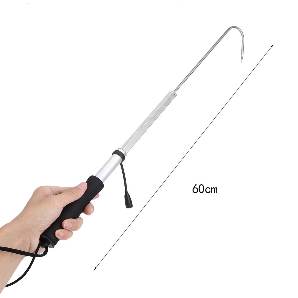 Retractable, Hand Gaff, Aluminium Alloy Shaft, Stainless Steel Hook Soft EVA Handle With Protective