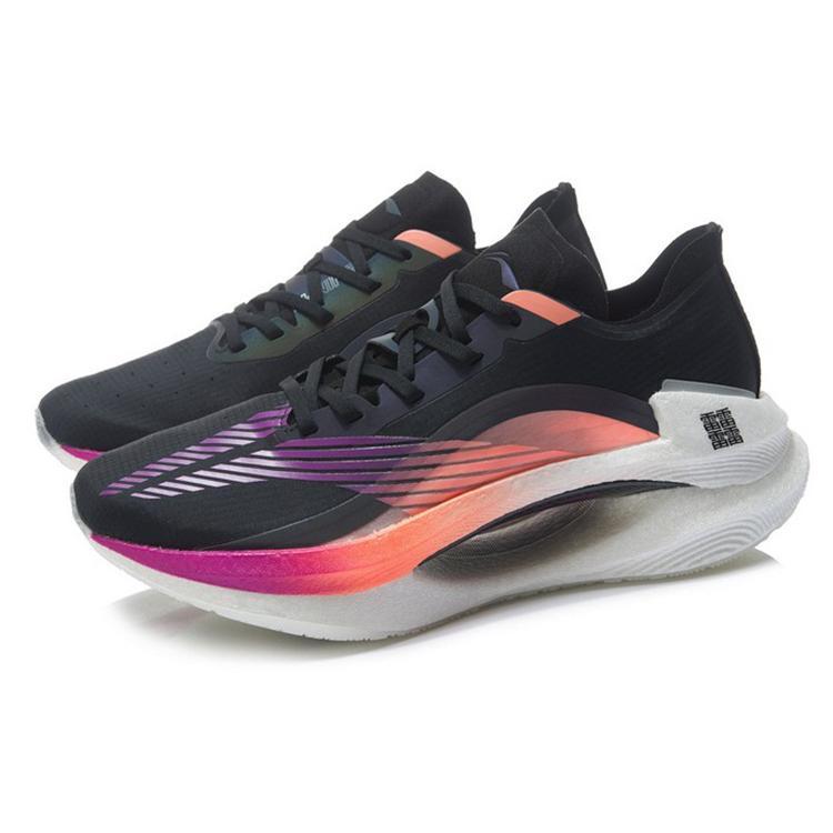 LiNing Jueying  Cushioning Anti-Slip And Wear-Resistant Lightweight Rebound Low-Top Running Shoes Black Purple ARHQ245-7