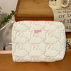 Ins Large Capacity Zipper Makeup Bags Rabbit Quilted Cotton Cosmetic Cases Cute Travel Storage Pouch Organizer for Women Handbag