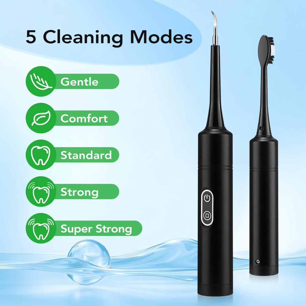 Electric Dental Scaler Tartar Calculus Remover 5 Mode Portable Toothbrush Vibration Sonic Tooth Cleaner Teeth Whitening Cleaning