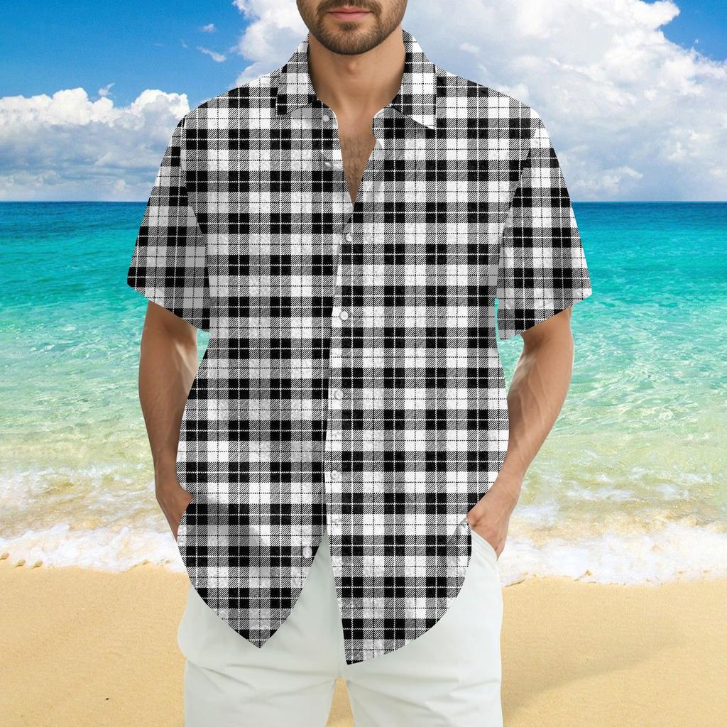 Men's Fashion Casual Loose Hawaiian Print Short-sleeved Shirt