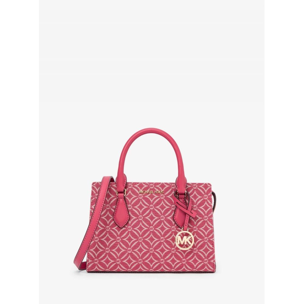 

Сумка-портфель MICHAEL KORS SHEILA LOGO с жаккардовым принтом и центральной молнией, маленькая, 35F4G6HS5J7011, светло-ягодный, цвет SOLVE