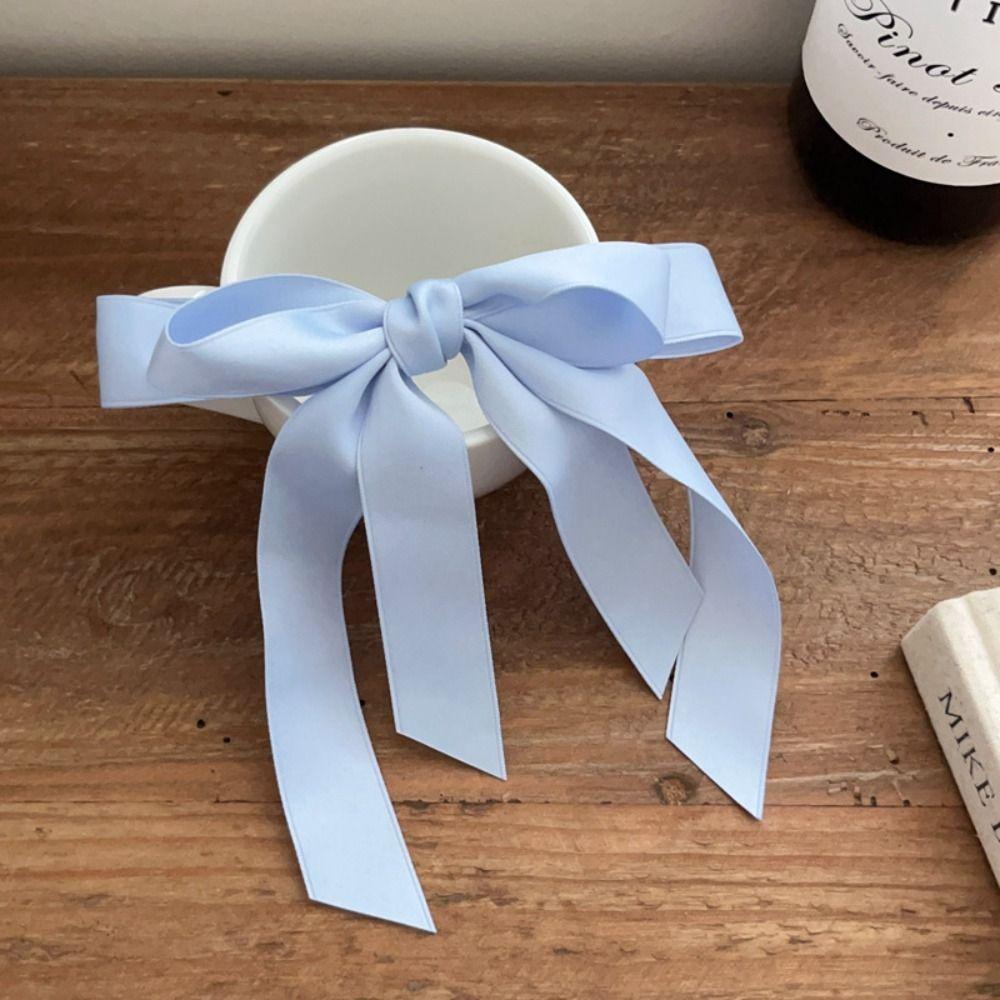 

Solid Bowknot Hair Clip Ballet Braiding Hair Tool Simple Spring Barrettes Women Girls синій