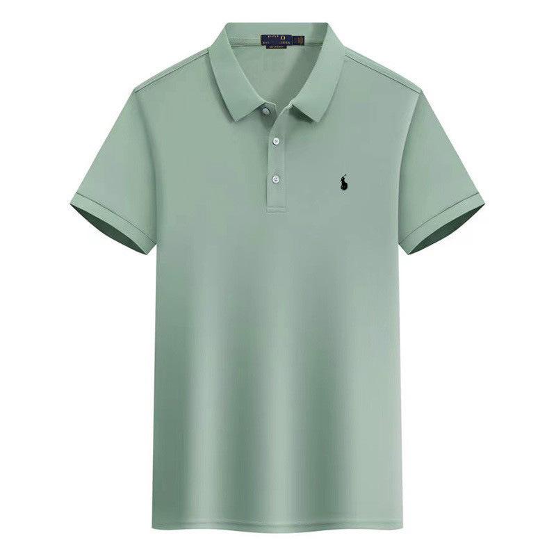 Polo a maniche corte da uomo con logo cavallo ricamato T-shirt casual