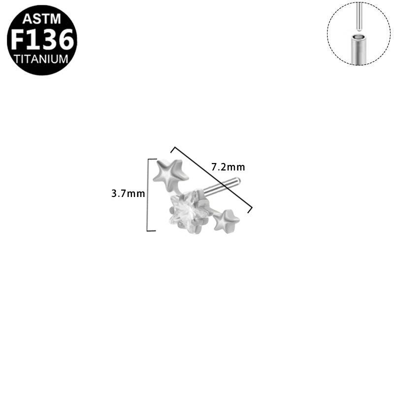 Fashionable Zirconia Ear Stud: F136 Titanium Style