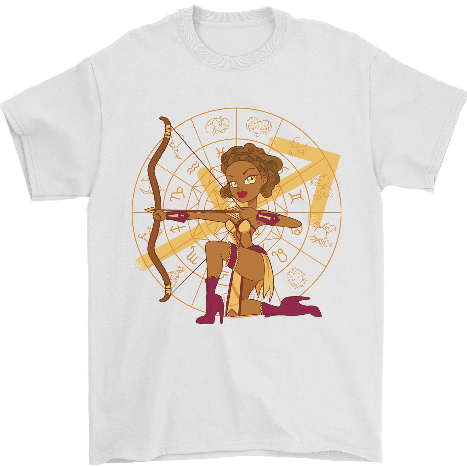 Sagittarius female archer star sign men s t-shirt 100% cotton- XL