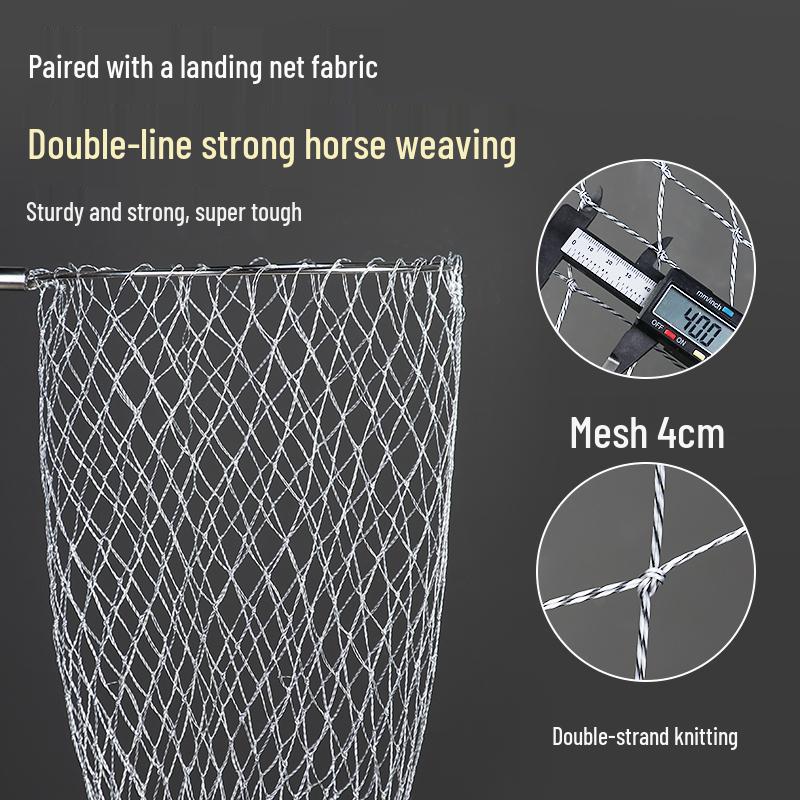 Telescopic Stainless Steel Fishing Rod with Foldable Net Head and Fish Bag Grapnel Set