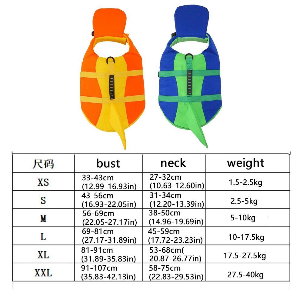 Shark Shape Dog Life Vest Adjustable Dog Life Preserver Dog Swimming Suit Boating Safety