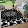 1pc Black White Diamond Geometric Area Rug, Versatile All Season Decor, Ideal Gift, Perfect for Patio Poolside Balcony Bedroom