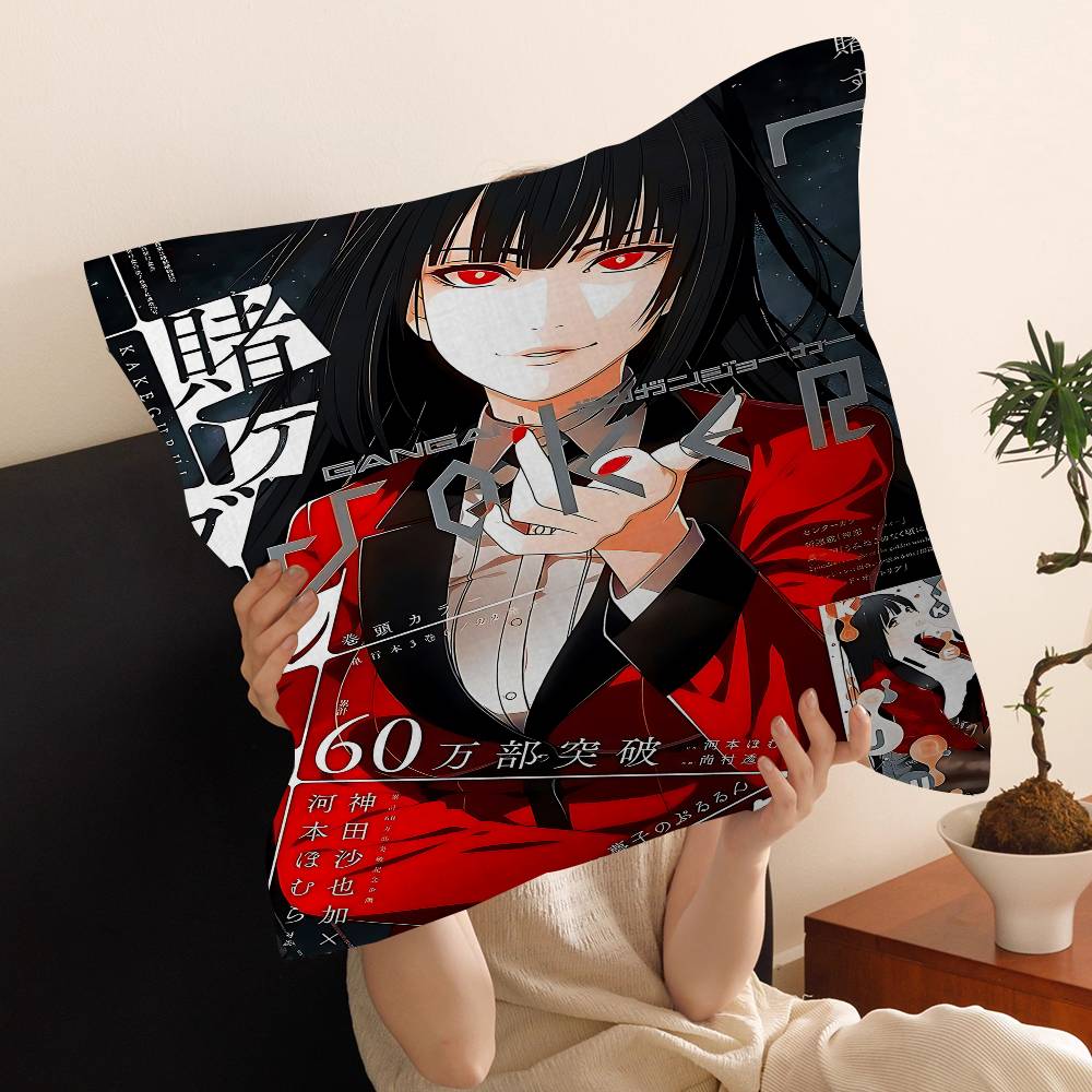 1PC Kakegurui Jabami Yumeko Cushion Cover Car Throw Pillow Case For Sofa Car Christmas Gift 40x40cm 45x45cm