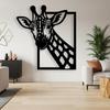 Iron Art Oversized Giraffe Wall Art Vertical Animal Decor 3D Framed Giraffe Head Sign Safari Wildlife Gift