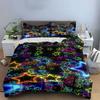 Colorful Neon Star Pattern. Bedding Sets Duvet Cover Sets Duvet Covers Pillowcases(1 * Duvet Cover 2 * Pillowcases Without Duvet Insert)