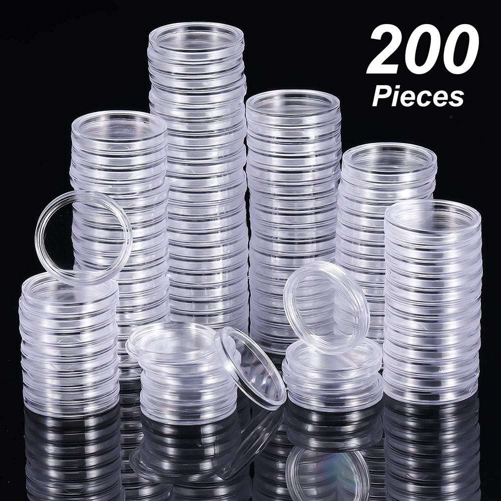 200pcs Coin Container Capsules Clear Clear Convenient
