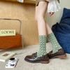 French Floral Vintage Mid-Calf Socks Flower Embossment Kawaii Socks Women Japanese Fashion Harajuku Retro Streetwear Long Socks